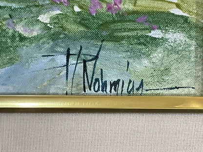 Richard Nahmias (French) Oil Painting Landscape W/ Flowers & River Original Art