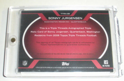 Sonny Jurgensen 08 Topps 3X Threads Game  Triple