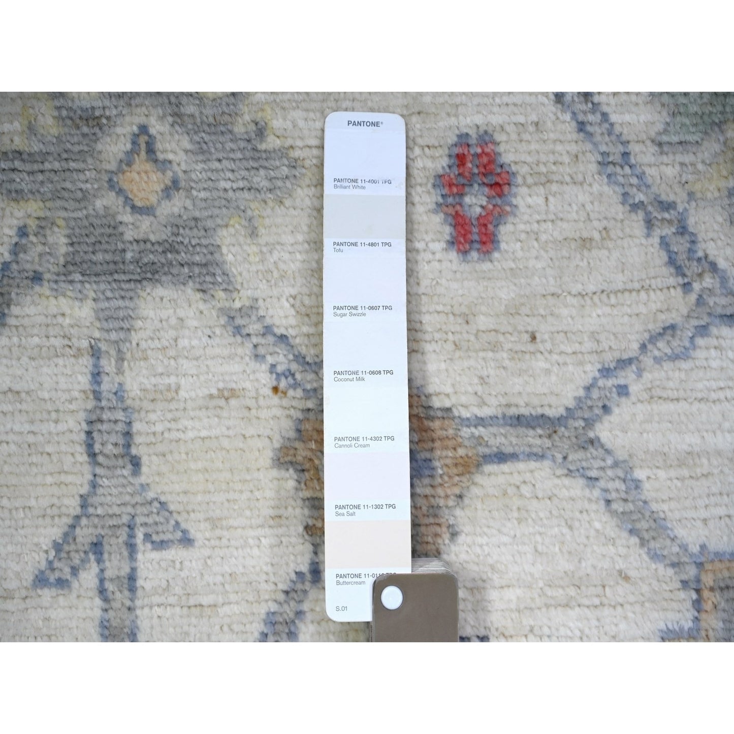 6'1"X9'4" Ivory Hand Knotted Afghan Angora Oushak Soft Wool Rug