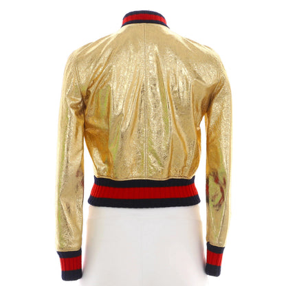 Gucci Women'S Bomber Jacket Metallic Leather