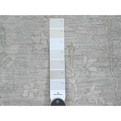 8'X8' Misty Gray Ziegler Mahal Revival Hand Knotted 100% Wool Round Rug