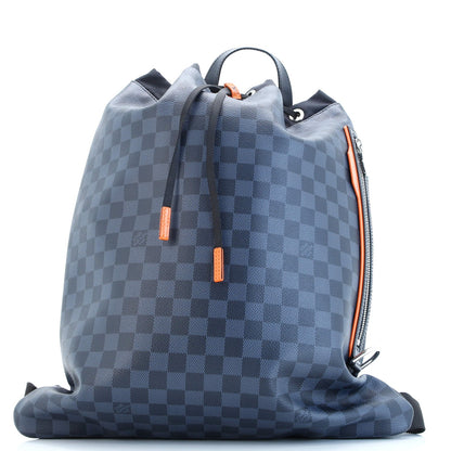 Louis Vuitton Drawstring Backpack Limited Edition Damier Cobalt Race