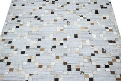 Handcrafted Cowhide Patchwork Rug New