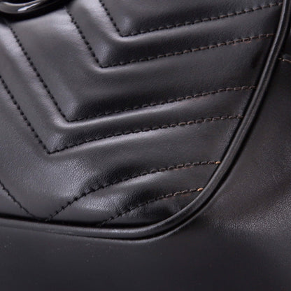 Gucci Gg Marmont Monochrome Shoulder Bag Matelasse Leather Small