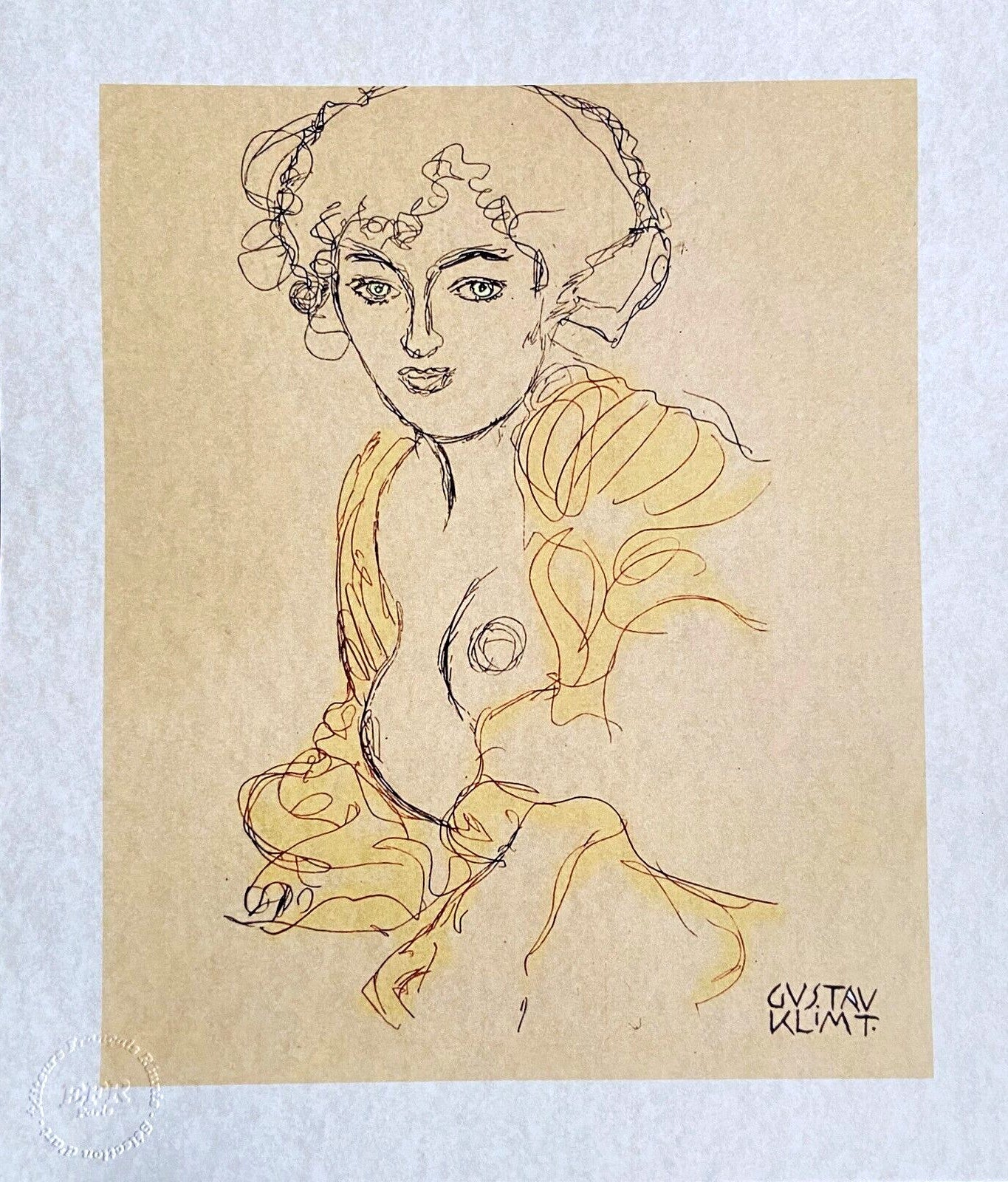 Gustav Klimt Hand Signed Numbered Crayon - Egon Schiele Alberto Giacometti