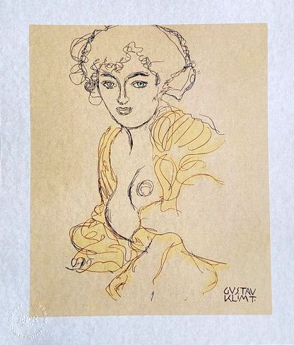 Gustav Klimt Hand Signed Numbered Crayon - Egon Schiele Alberto Giacometti