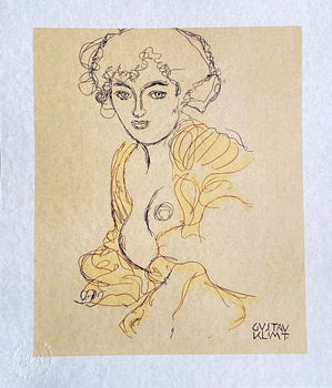 Gustav Klimt Hand Signed Numbered Crayon - Egon Schiele Alberto Giacometti