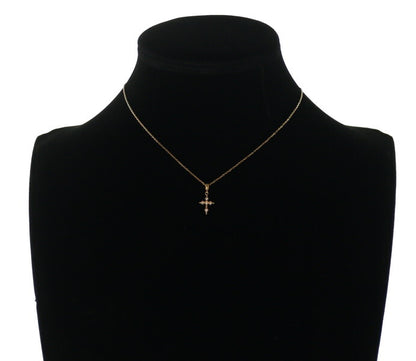 Loree Rodkin Necklace Petite Gothic Cross Diamond 18K 750 Yellow Gold