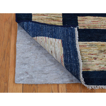 5'7"X8' Brown Pure Wool, Peshawar Gabbeh Hand Knotted On Clearance Rug