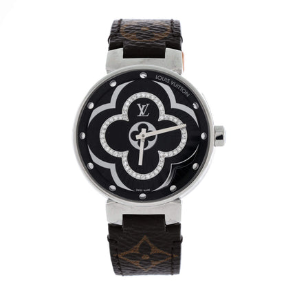 Louis Vuitton Tambour Moon Divine Quartz Watch Stainless Steel And Monogram