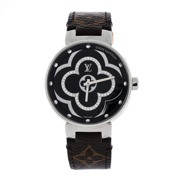Louis Vuitton Tambour Moon Divine Quartz Watch Stainless Steel And Monogram