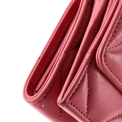 Chanel 19 Trifold Flap Wallet Quilted Lambskin Small