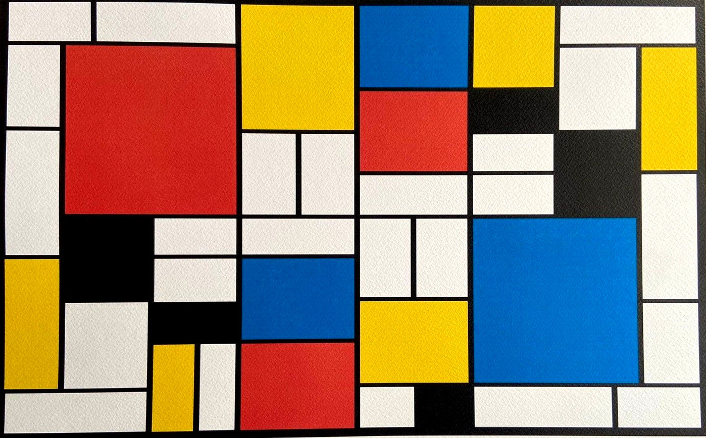 Piet Mondrian Lithograph 1978 - 180Ex, Certified Numbered Coa