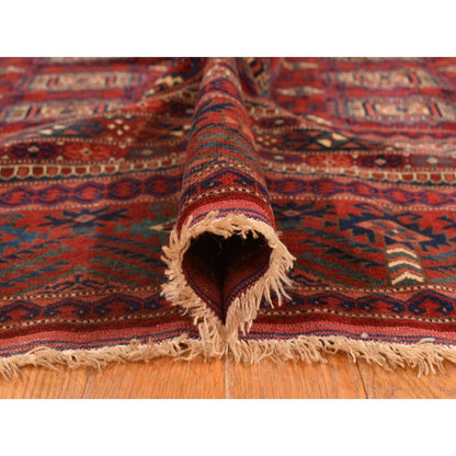 6'10"X9'7" Angels Red Antique Tourkaman Clean 100% Wool Hand Knotted Rug