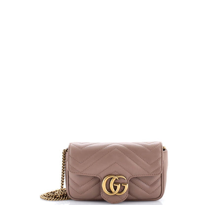 Gucci Gg Marmont Flap Bag Matelasse Leather Mini
