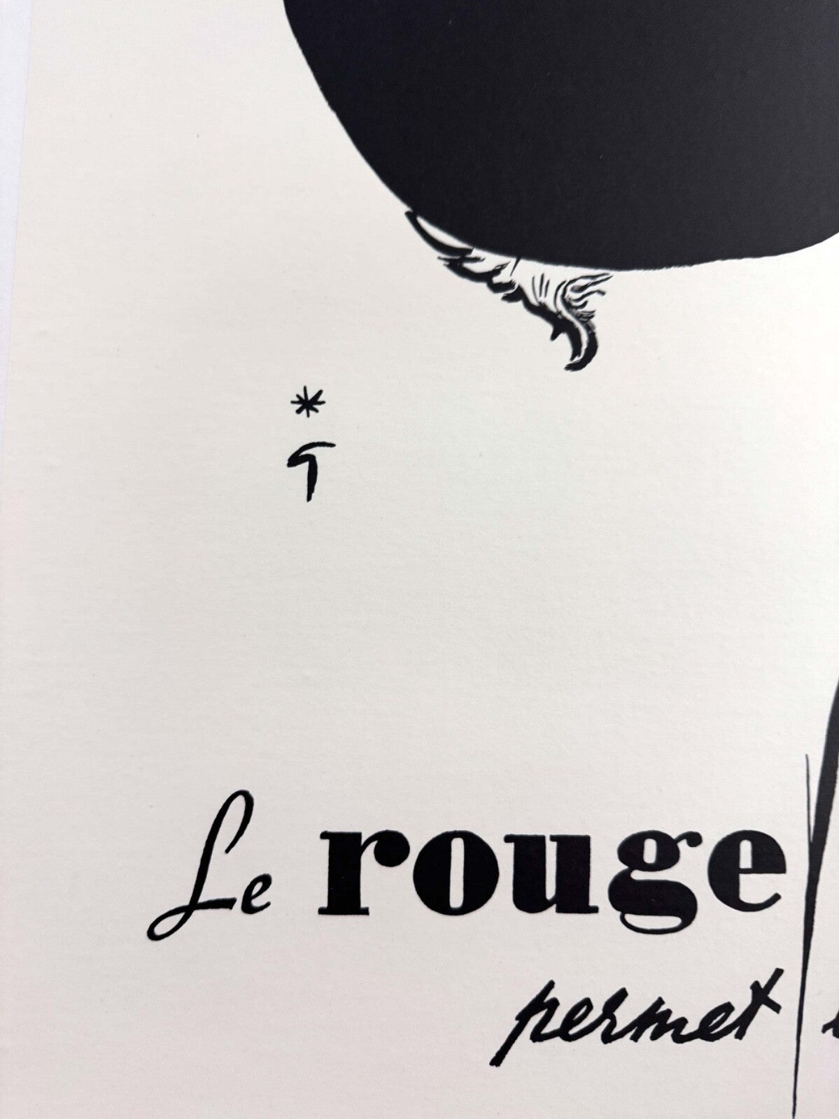 Le Rouge Baiser Poster Rene Gruau (Beret) Vintage Fashion Poster Dior Style