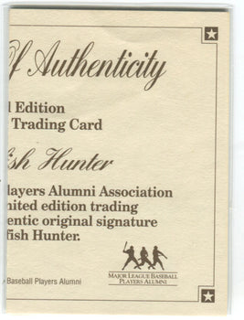 1993 Nabisco All Star Autograph Jim Catfish Hunter Card