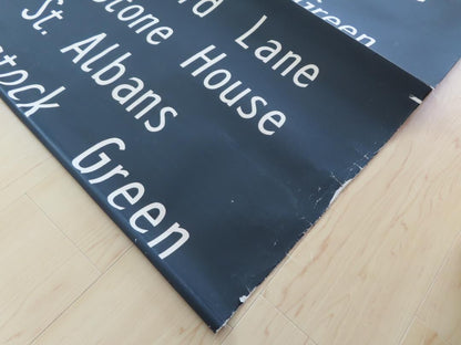 Vintage Uk Bus Roll Sign Linen Canvas Industrial Antique Original 60S Rare
