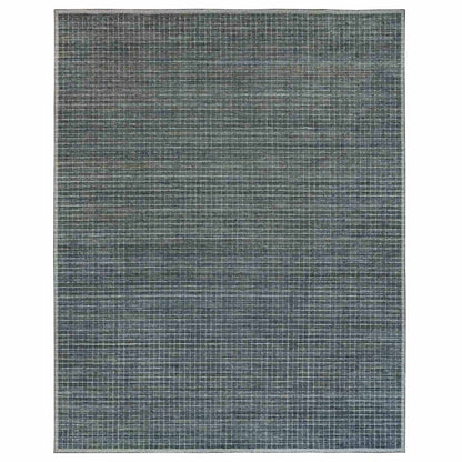 12'X14'9" Gray Modern Box Design Plain Wool Loomed Knotted Oversized Rug