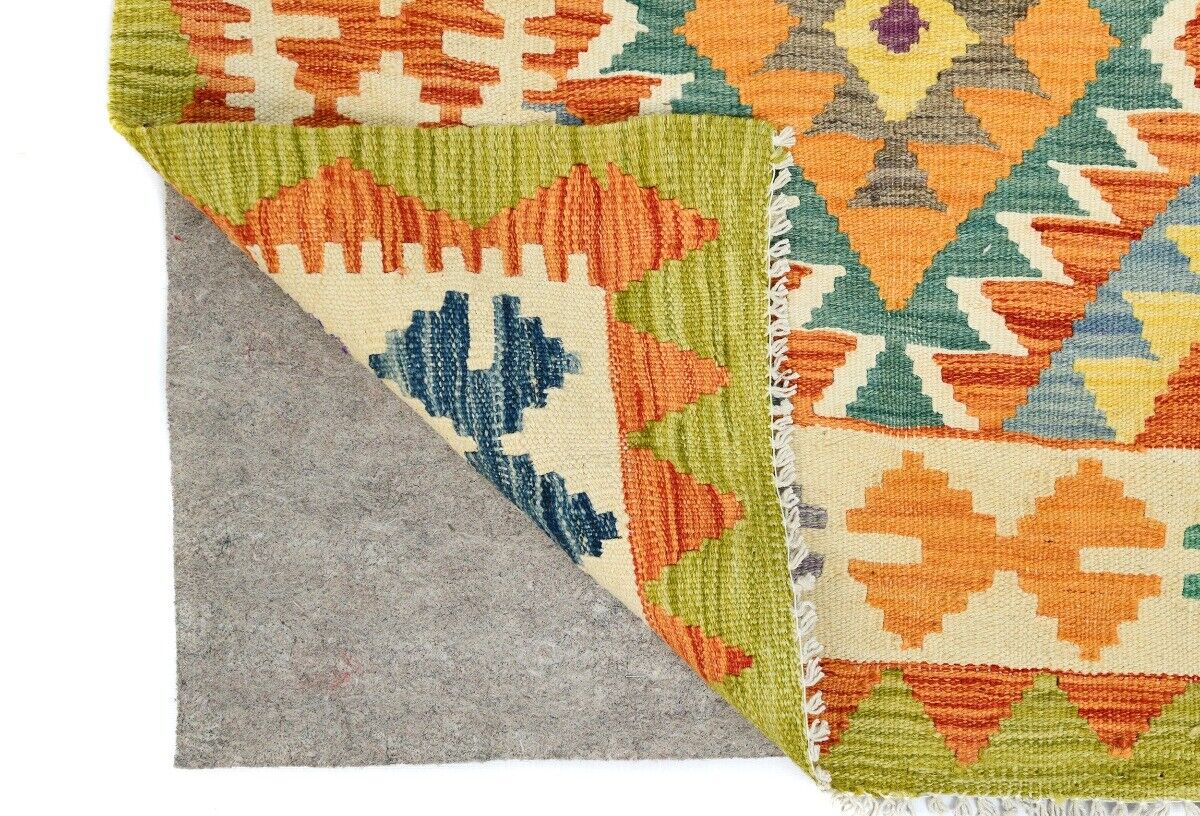 Reversible Multicolored Tribal Kilim Runner Rug