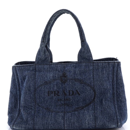 Prada Canapa Tote Denim Small