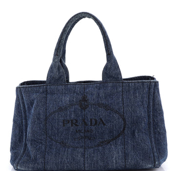 Prada Canapa Tote Denim Small