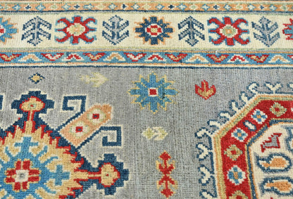 Geometric Tribal Kazak Runner Rug Oriental