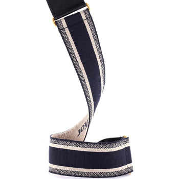 Christian Dior Logo Shoulder Strap Embroidered Canvas