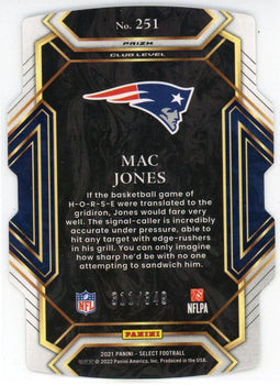 Mac Jones 2021 Panini Select Green Prizm Die Cut Rookie Card #251
