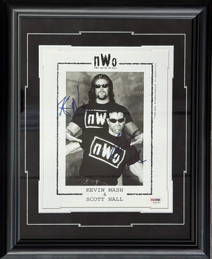 Kevin Nash & Scott Hall Autographed Framed 8X10 Nwo Photo (Psa)