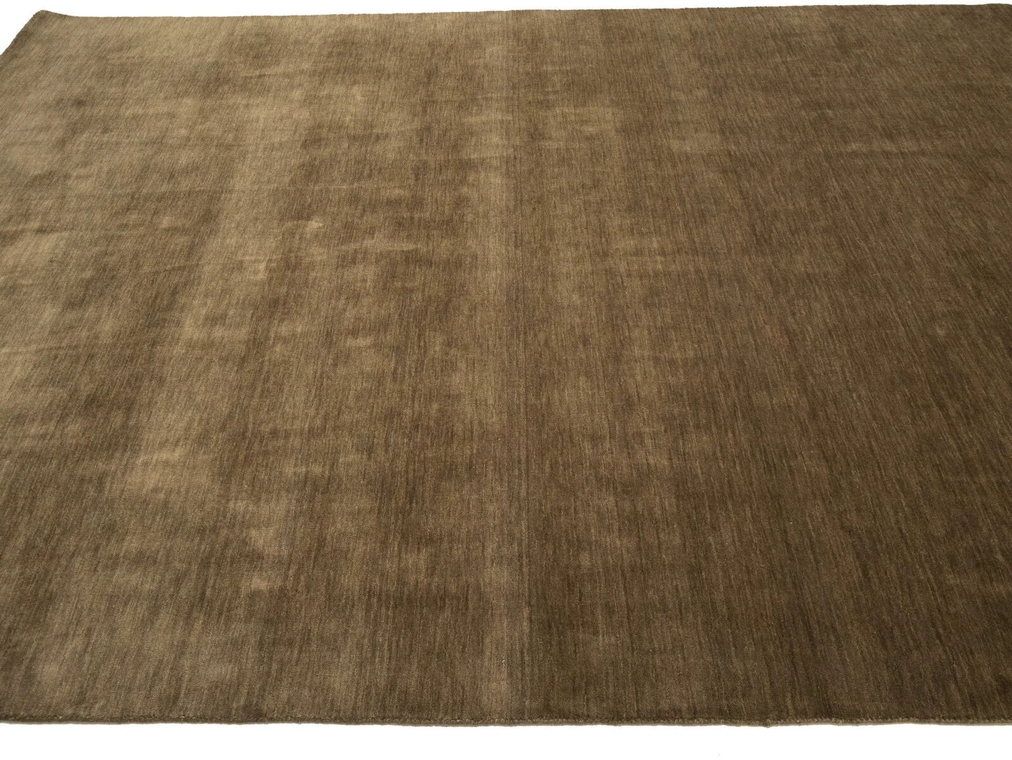 Brown Solid Design Hand-Loomed 9X12 Gabbeh Wool