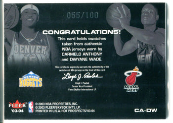 Dwyane Wade & Carmelo Anthony 2003-04 Fleer Hoops