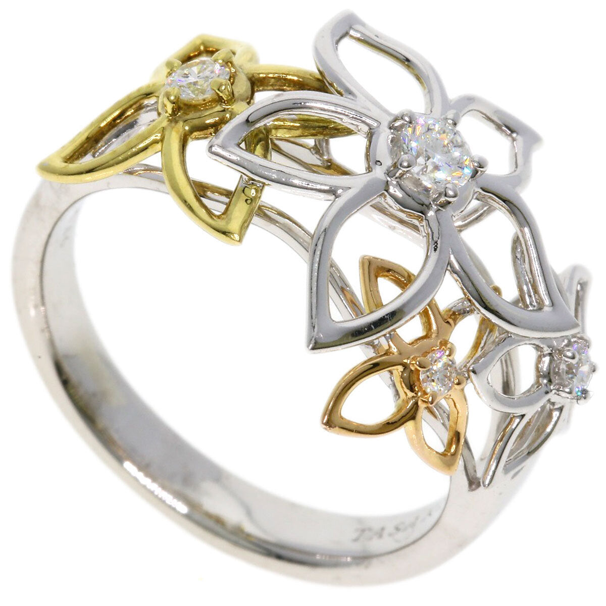 Tasaki   Ring Diamond Flower Motif K18 Yellow