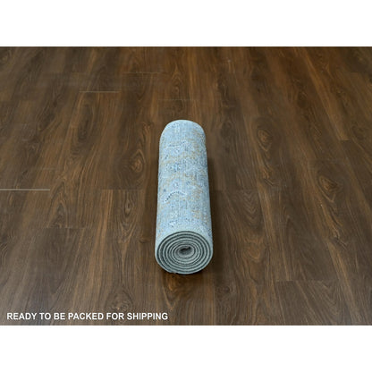 2'5"X8'6" Gray Oushak Design Hand Knotted All Wool Runner Oriental Rug