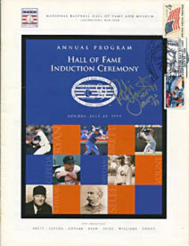 Robin Yount Autographed/Signed 1999 Hall Of Fame Induction Ceremony Program