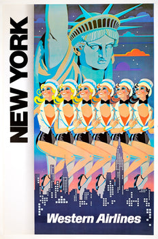 Western Airlines Nyc Chorus Line Poster 1979 By Elles Cas Original On Linen
