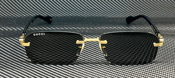 GUCCI GG1221S 001 Gold Black Men's 56 mm L Size