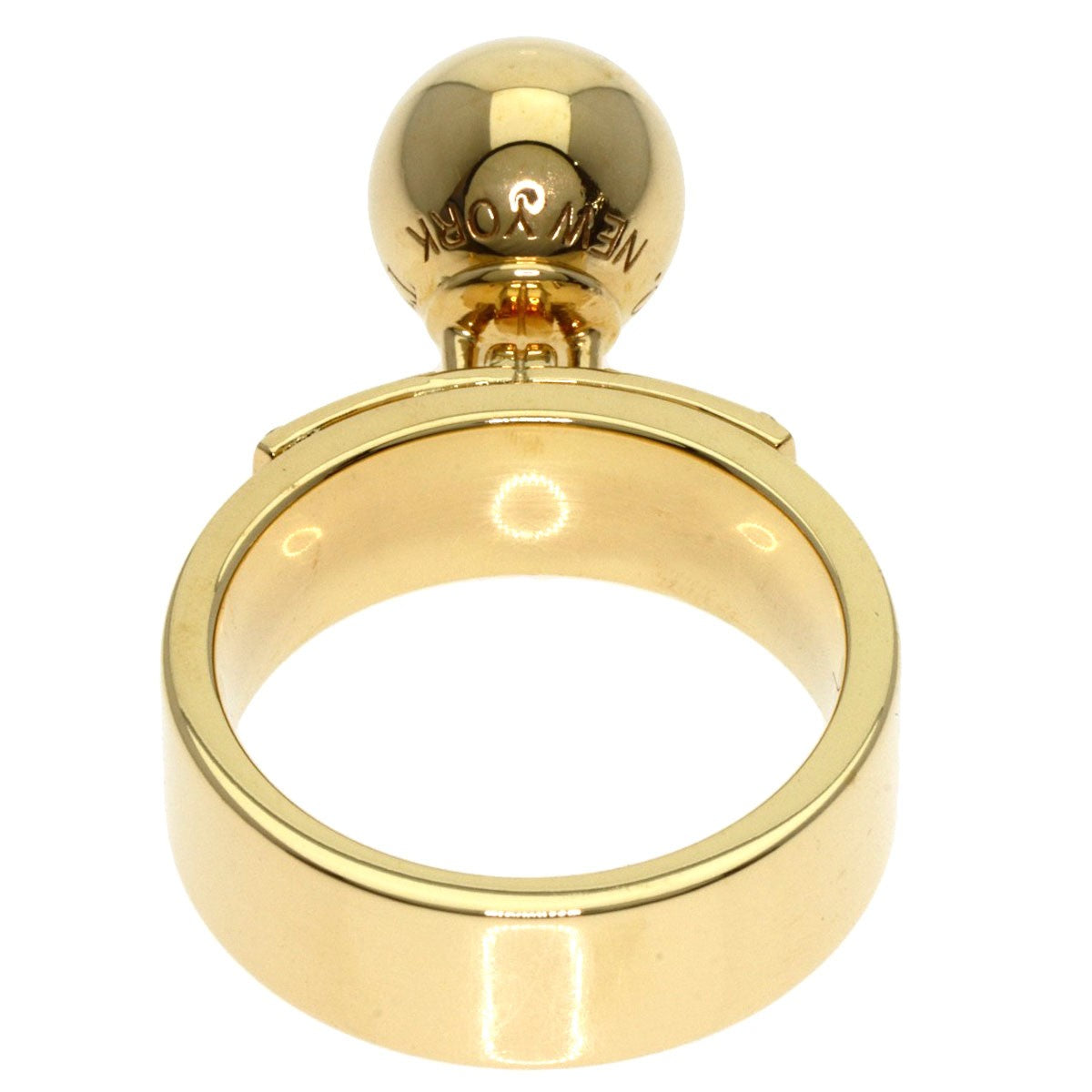 Tiffany&Co. Hardware Ball Dangle Ring K18 Yellow