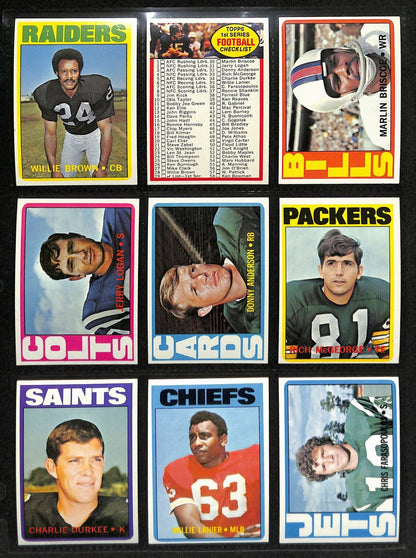 1972 Topps Football Complete Low Number Set (263)