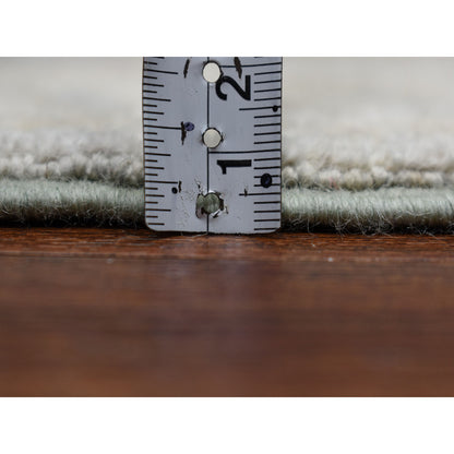 2'7"X9'9" White Wash Peshawar Pure Wool Handmade Oriental Runner Rug