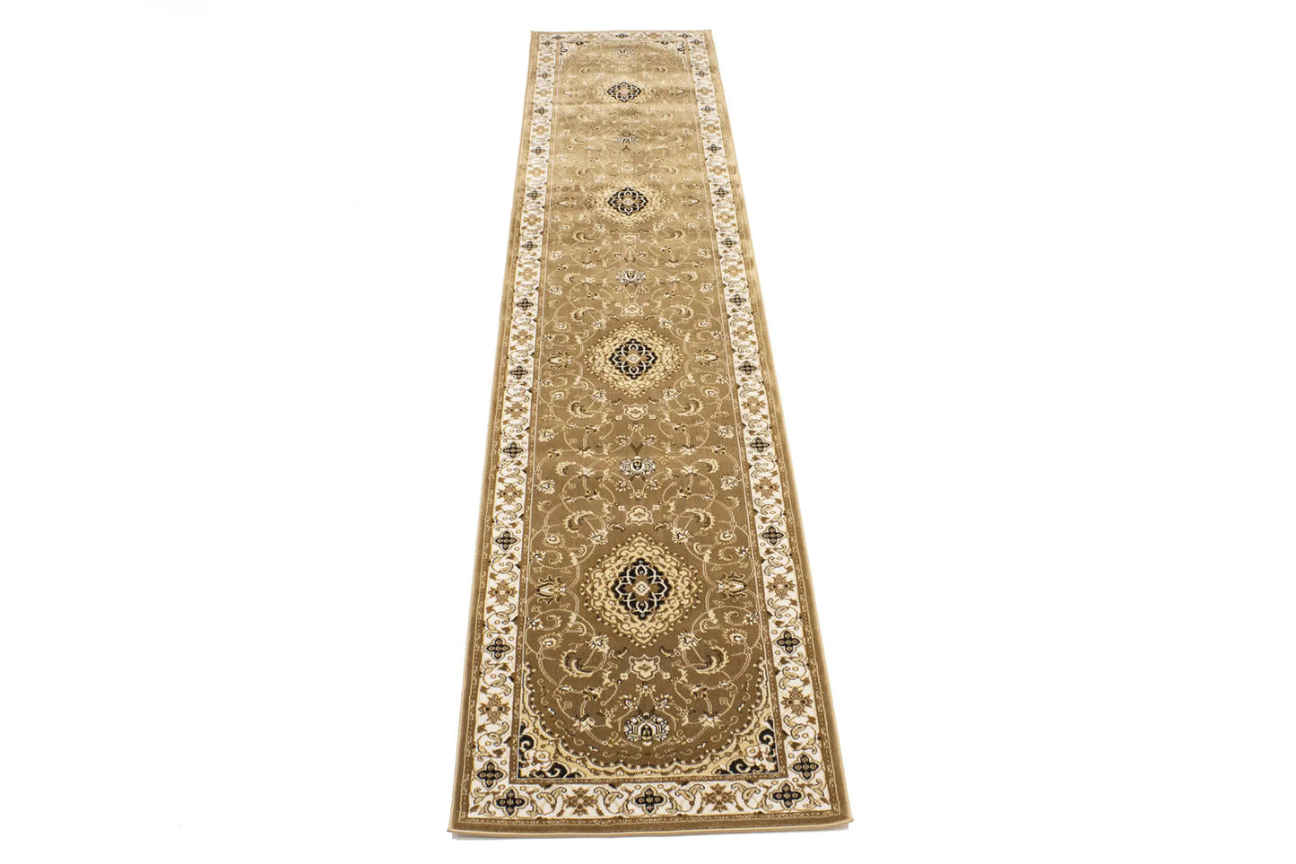 Classic Brown Floral Vintage Style 3x12 Machine Made Oriental Rug Runner