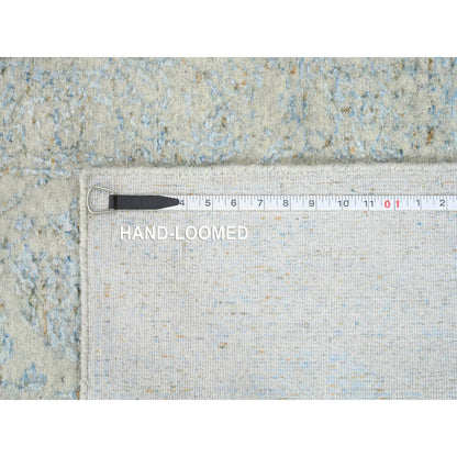 2'7"X12' Gray Tebraz Wool And Silk Jacquard Hand Loomed Runner Rug