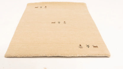 Modern Cream Gabbeh Round Rug Tribal Style Plush 8x8 Foyer Decor