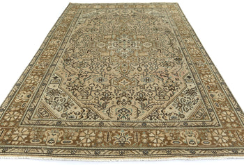 Vintage Oriental Rug Muted Floral Classic Carpet