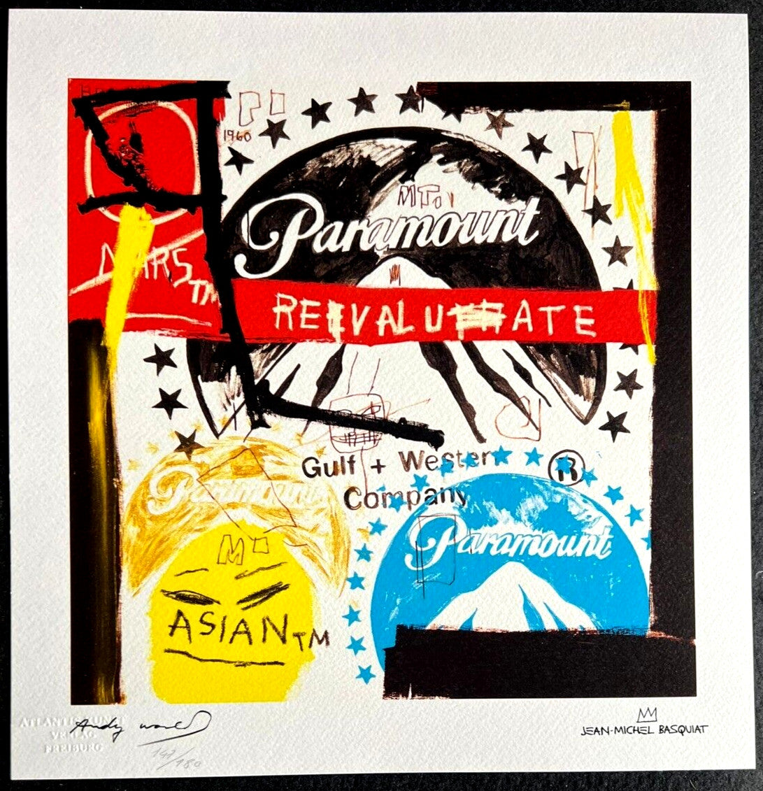 Andy Warhol - Jean Michel Basquiat Lithograph Coa Signed On The Numbered Plate
