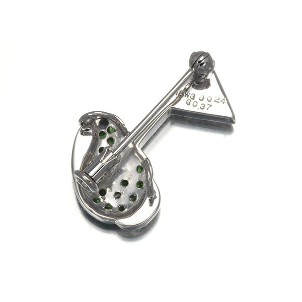 Diamond 0.24Ct Green Garnet Golf Pendant And