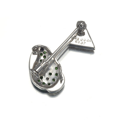 Diamond 0.24Ct Green Garnet Golf Pendant And
