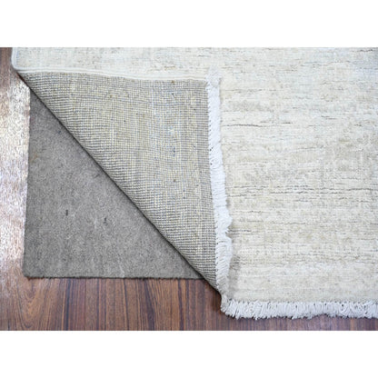 2'8"X11' White Wash Peshawar Wool Hand Knotted Runner Oriental Rug