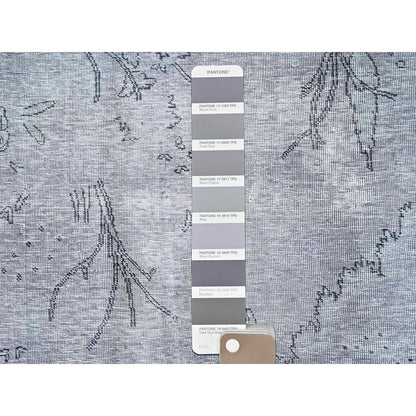 9'6"X12'4" Silver Hand Knotted Silver Wash Rug