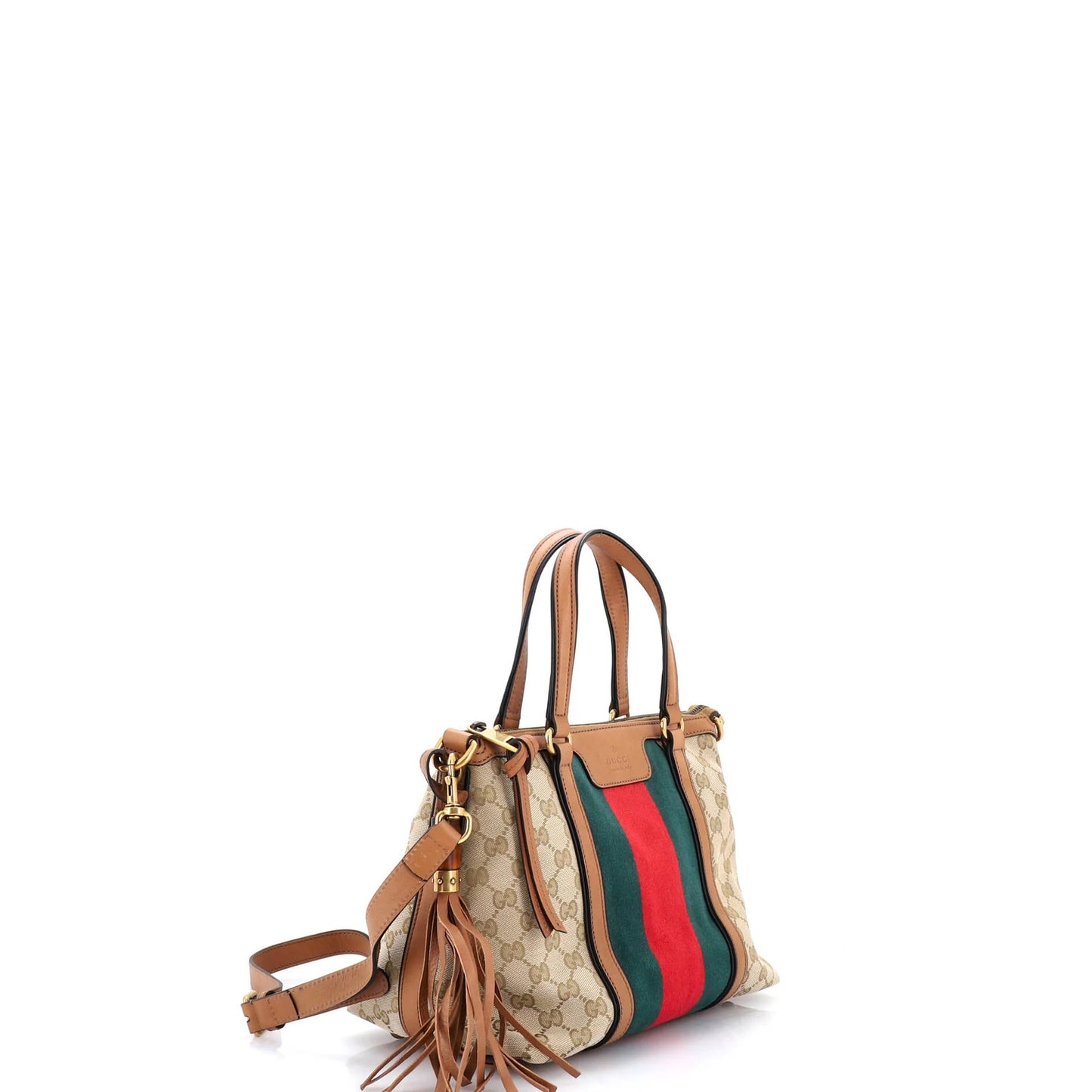 Gucci Rania Convertible Top Handle Bag Web Gg Canvas Small